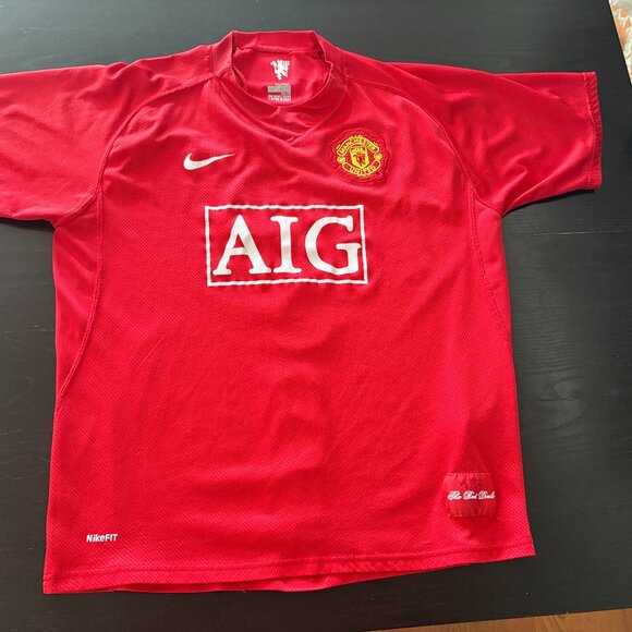 T-Shirt Manchester United Red Devils XL - Publicité AIG Vintage